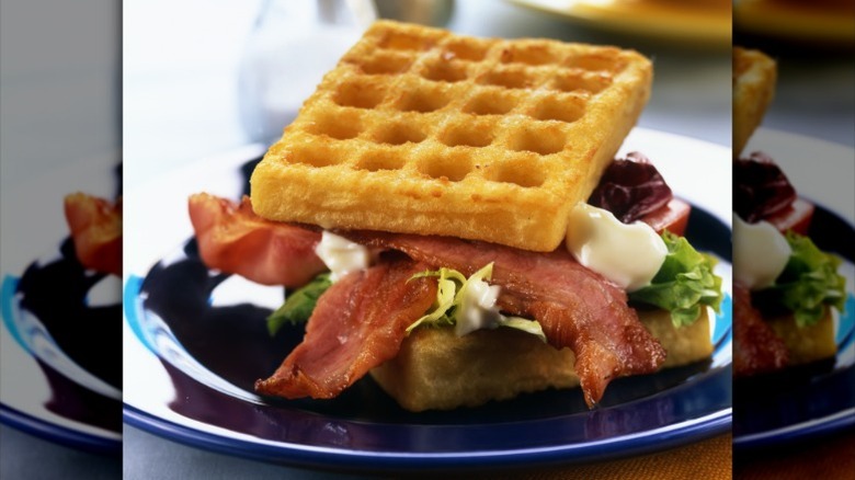 BLT made with waffles