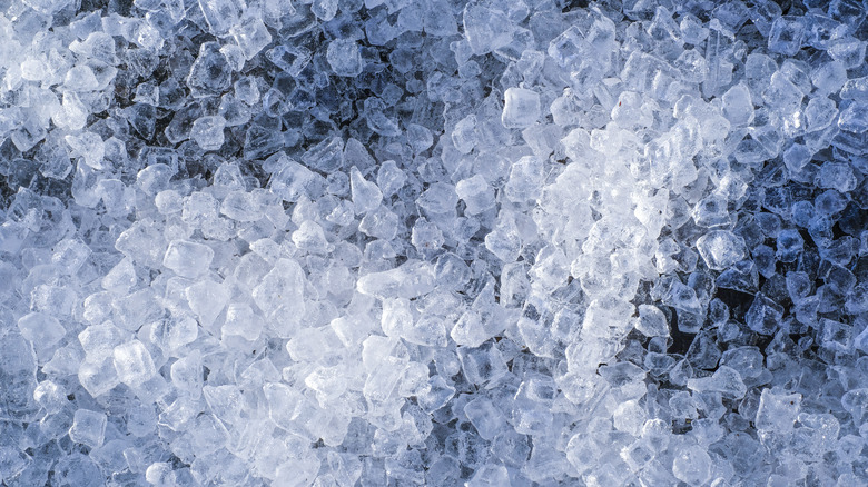 Pile of ice cubes