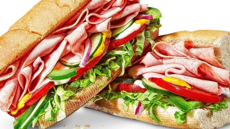 Subway Cold Cut Combo sliced in half