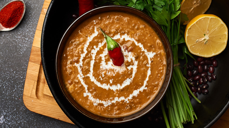 Dal makhani with chile pepper