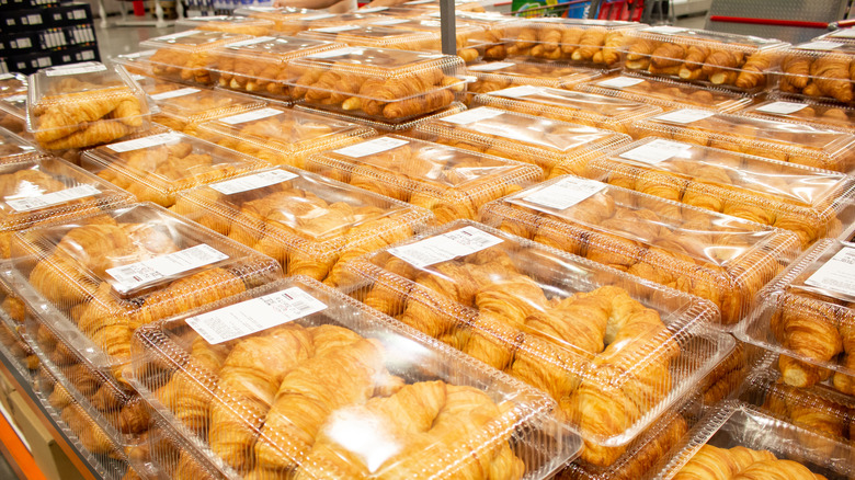 Packaged Costco croissants on display at the store