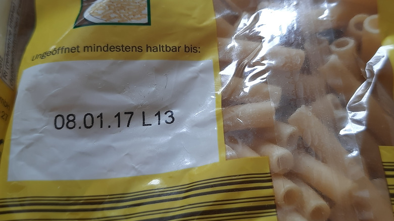 Expiration date on bag of German food