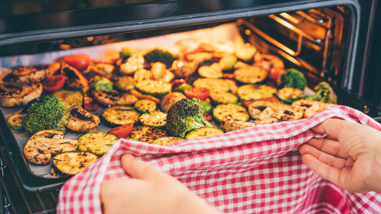 sheet pan of roasted vegetables