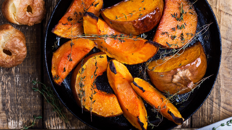 Roasted squash with thyme