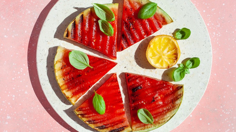 grilled watermelon with lemon