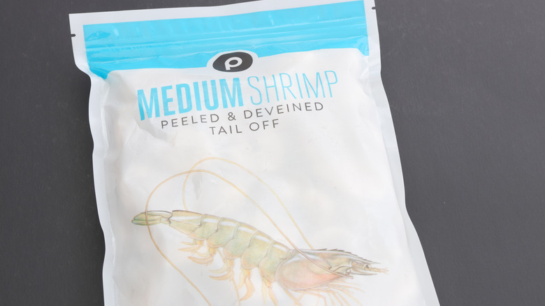 A bag of Publix frozen shrimp