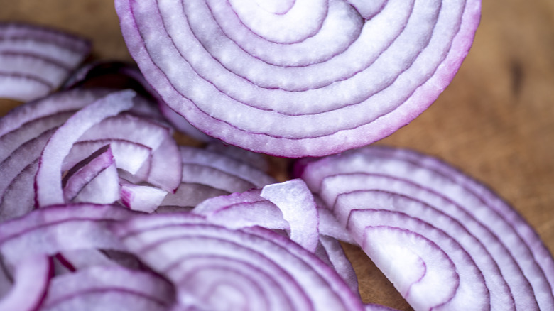 A red onion chopped and sliced