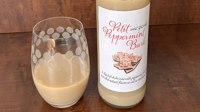 Aldi's Peppermint Bark wine bottle