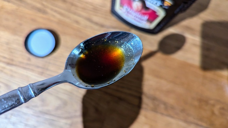 mr. yoshida's sauce in a spoon