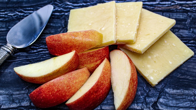 Apples and cheddar cheese