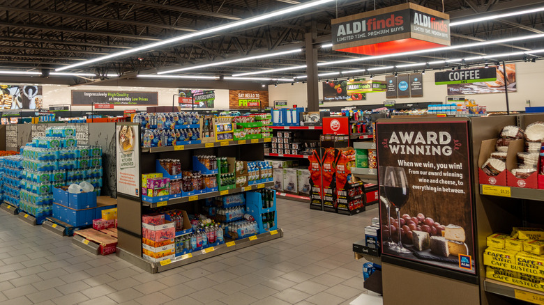 Interior of an Aldi grocery store