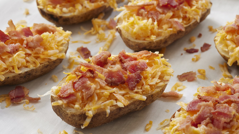 Loaded potatoes with bacon bits