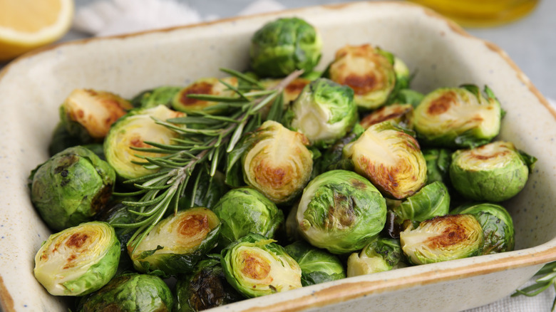 Roasted Brussels sprouts with rosemary