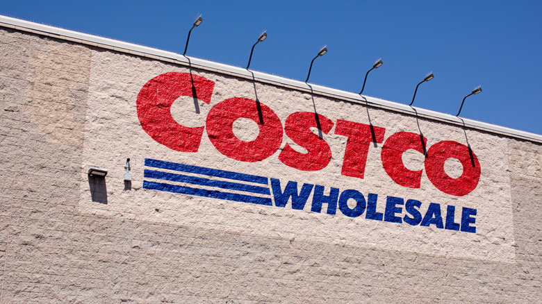 Costco logo painted onto a building