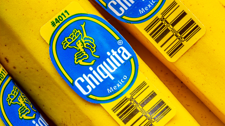 Chiquita bananas with PLU sticker