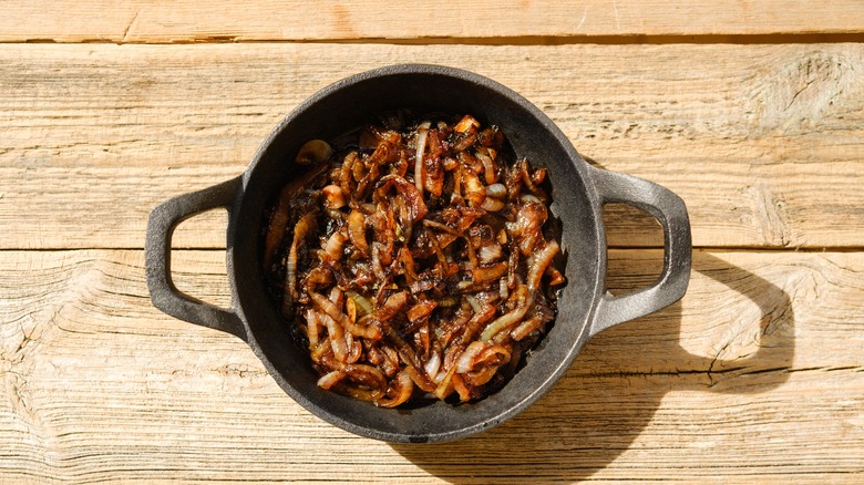 caramelized onions in cast iron