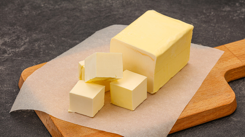 butter on cutting board