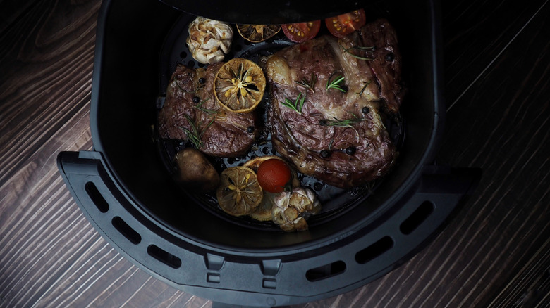 Steak in an air fryer