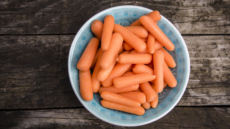 Bowl of baby carrots