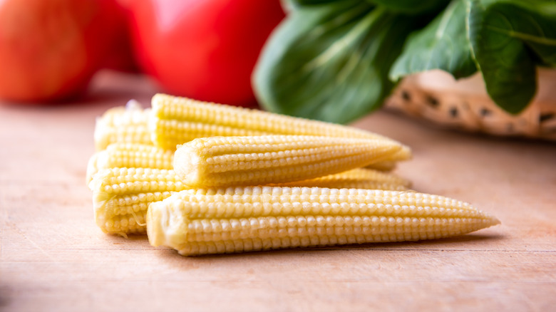 baby corn stacked