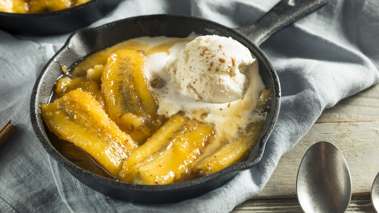 Bananas Foster in pan