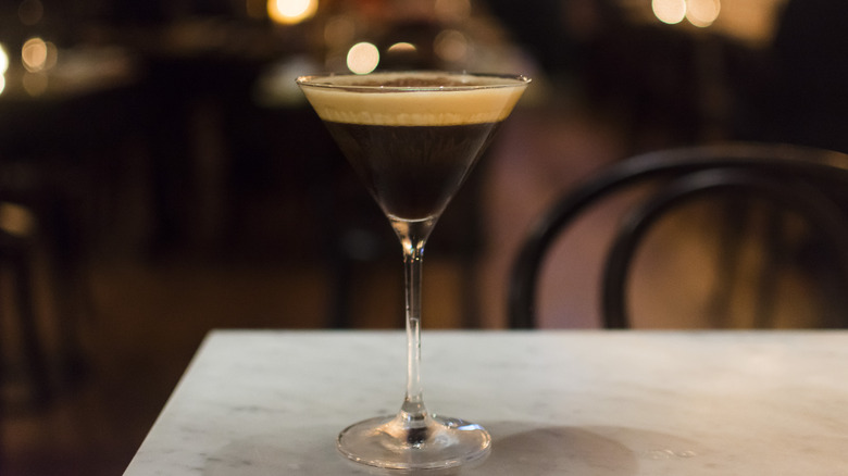 espresso martini on dining table