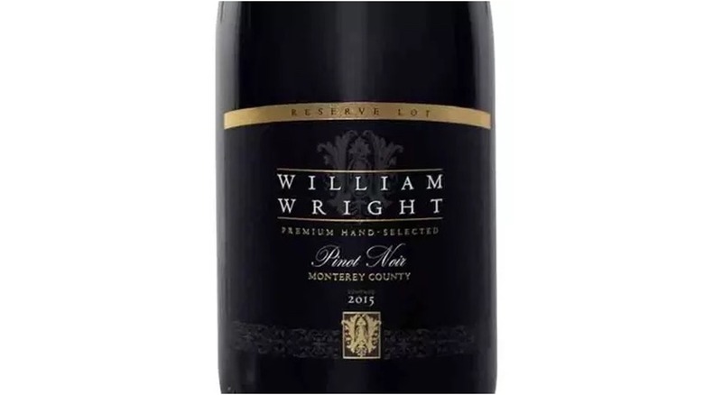 Bottle of William Wright pinot noir