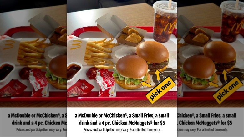 An ad visually explaining the $5 Meal Deal