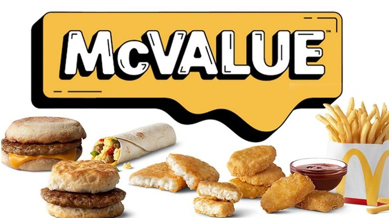 Various food items that are a part of the McDonald's McValue platform