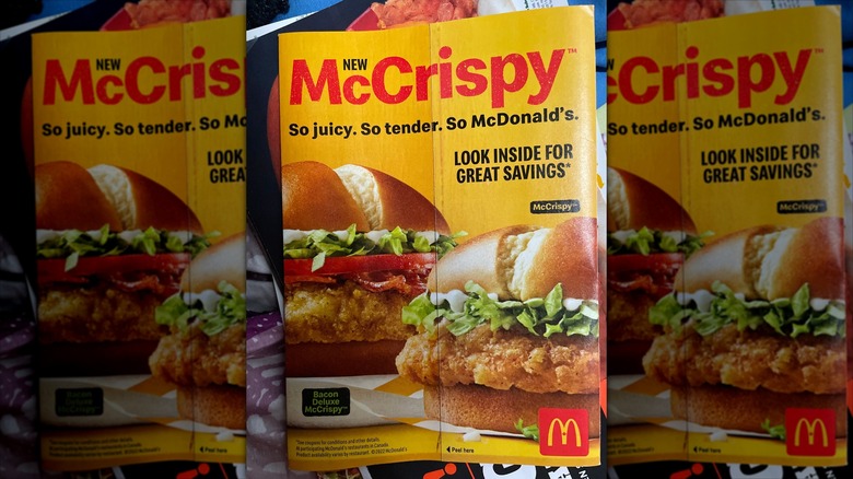 A poster for the McCrispy chicken sandwich