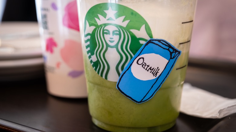 Starbucks drink with oat milk sticker