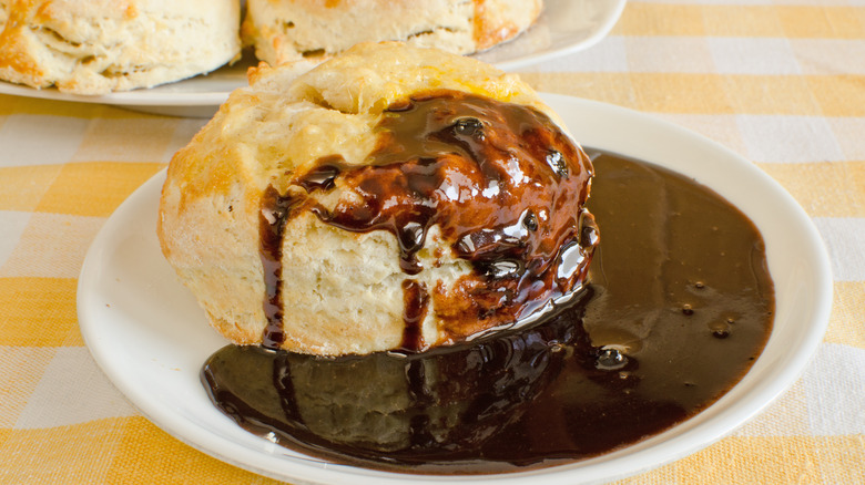 Biscuits with chocolate gravy