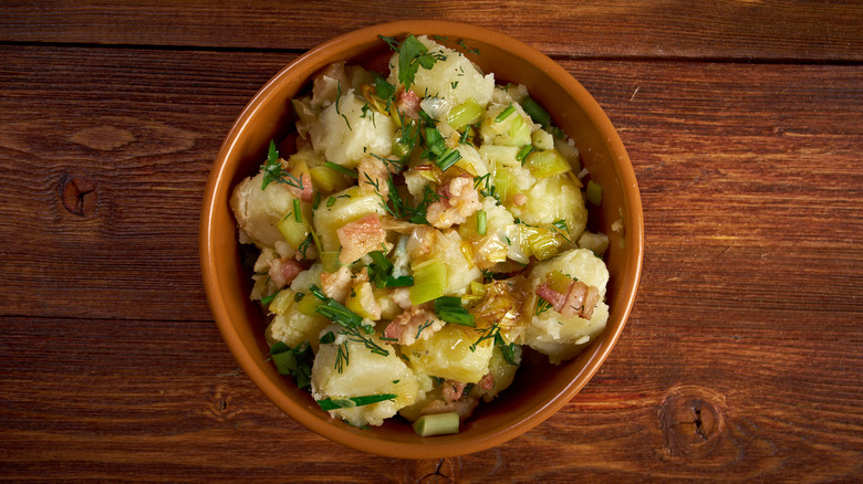 Bowl of German-style potato salad