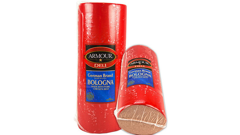 Unsliced chubs of Armour German Brand Bologna