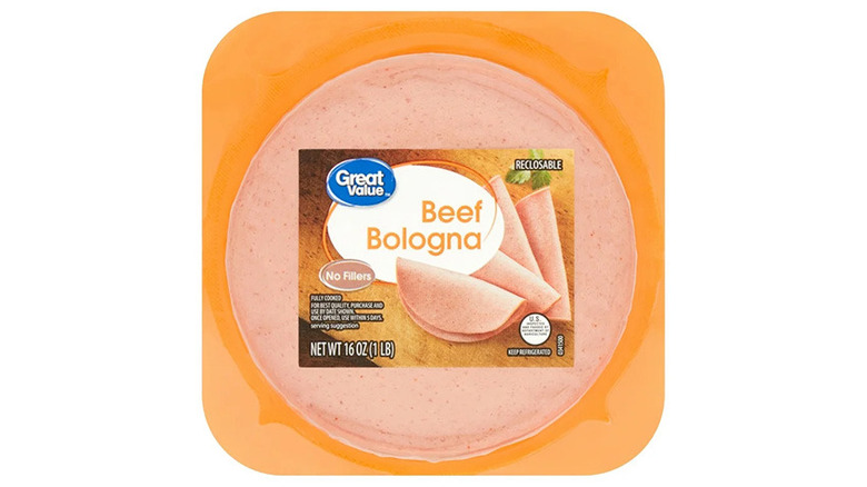 Package of Walmart Great Value Beef Bologna