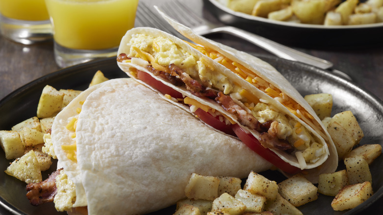 viral folded breakfast quesadilla