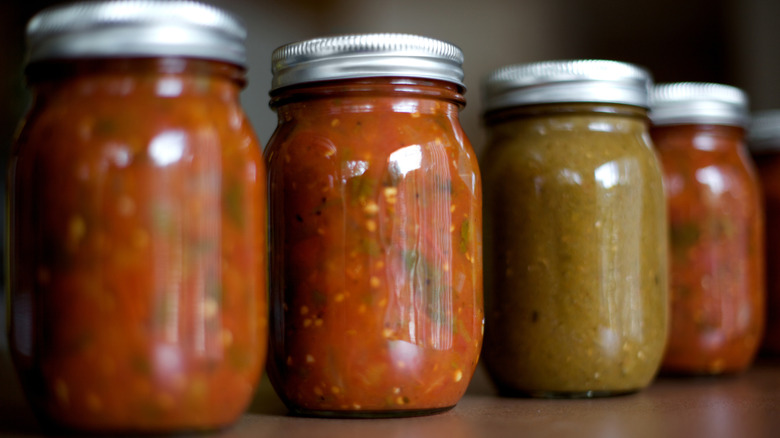 Jars of salsa