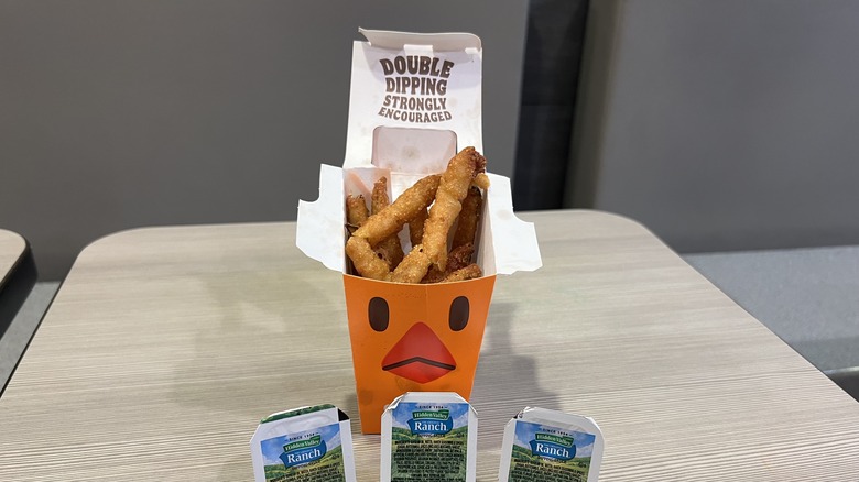 Burger King Pickle Fries with ranch sauce cups