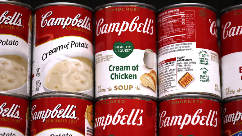 stacks of campbell's soup