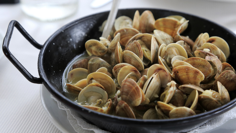 Plate of sauteed clams