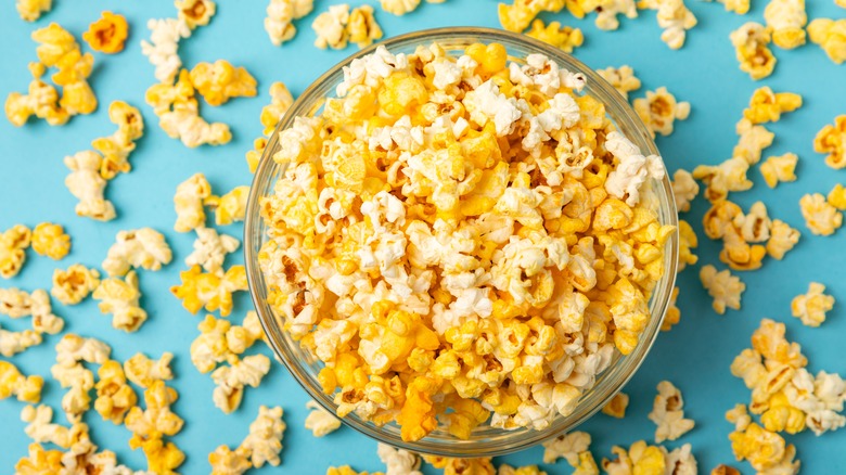 Butter popcorn in a bowl