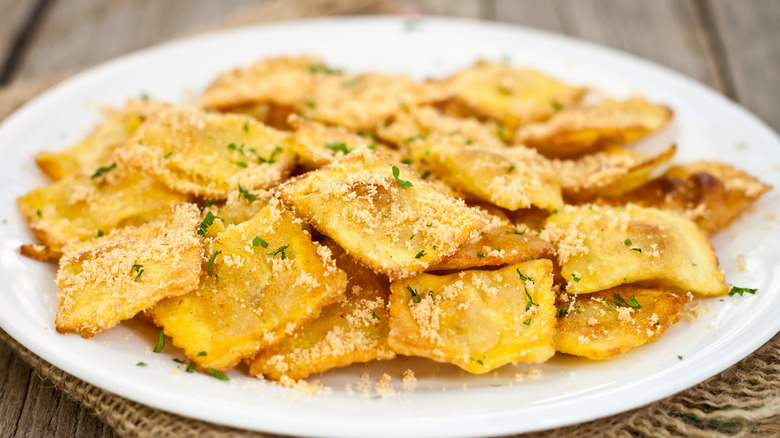 plate of toasted ravioli