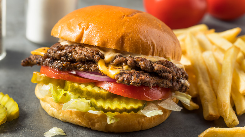 smashburger and fries