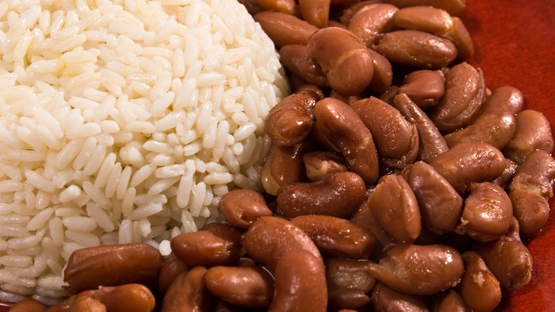 Red kidney beans with white rice