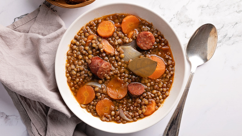 A bowl full of lentils