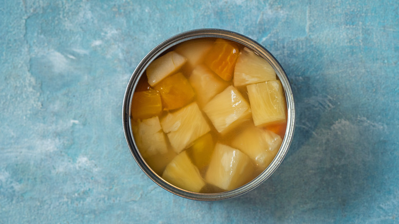 canned pineapple from above