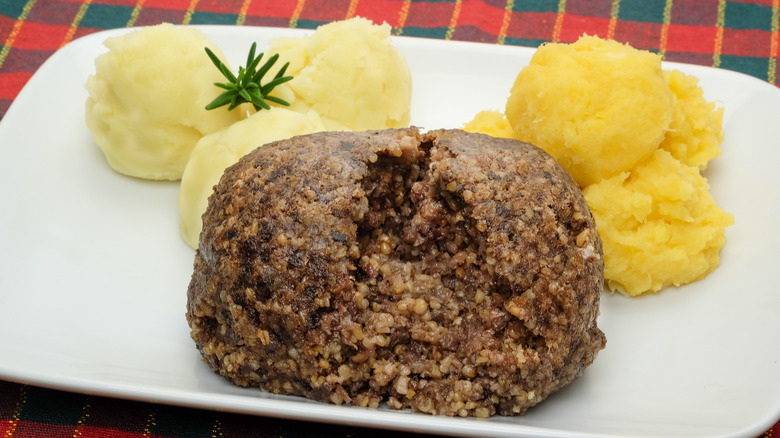 haggis on plate