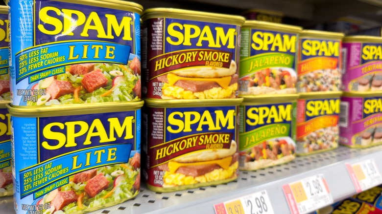 spam flavors on store shelf