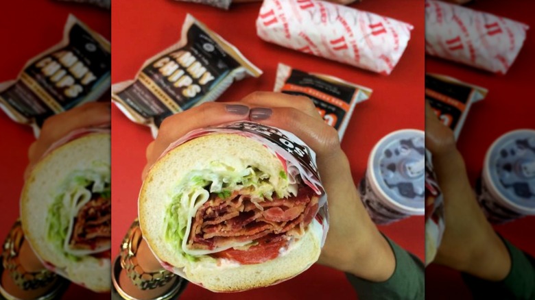 Handheld Jimmy John's BLT