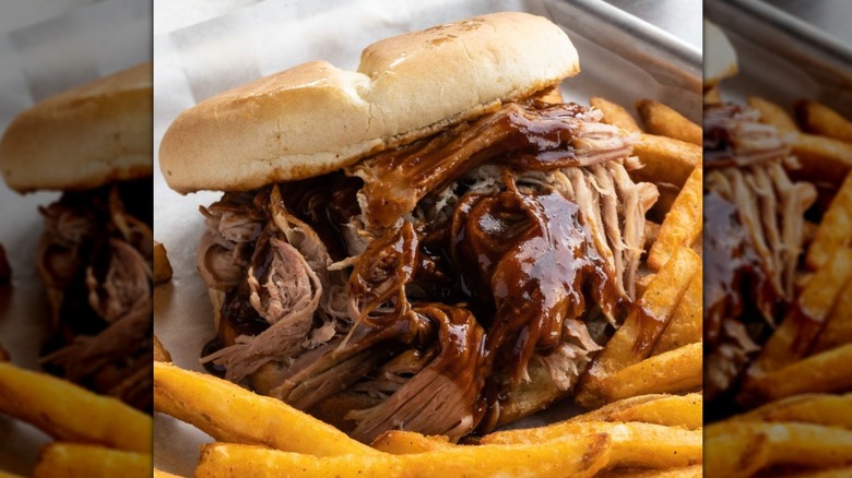 Corky's Ribs & BBQ pulled pork sandwich